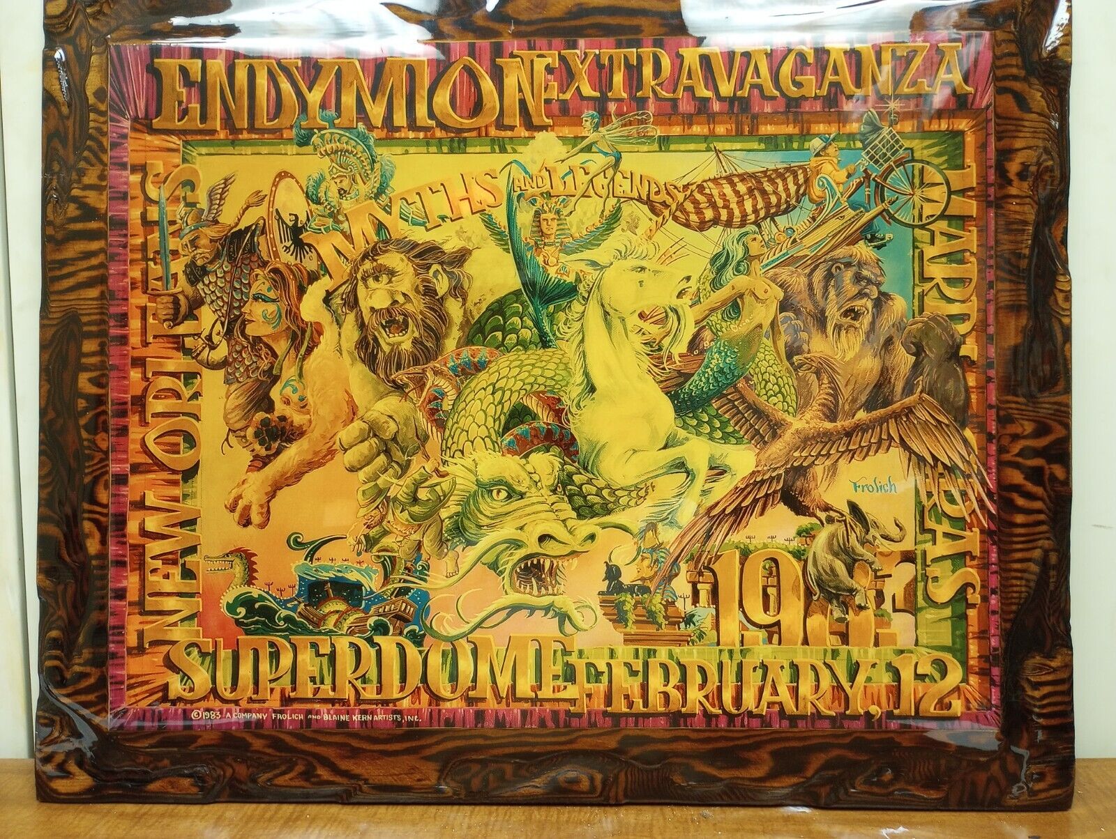 ENDYMION 1983 VINTAGE FRAMED MARDI GRAS POSTER BY FROLICH RAB3117