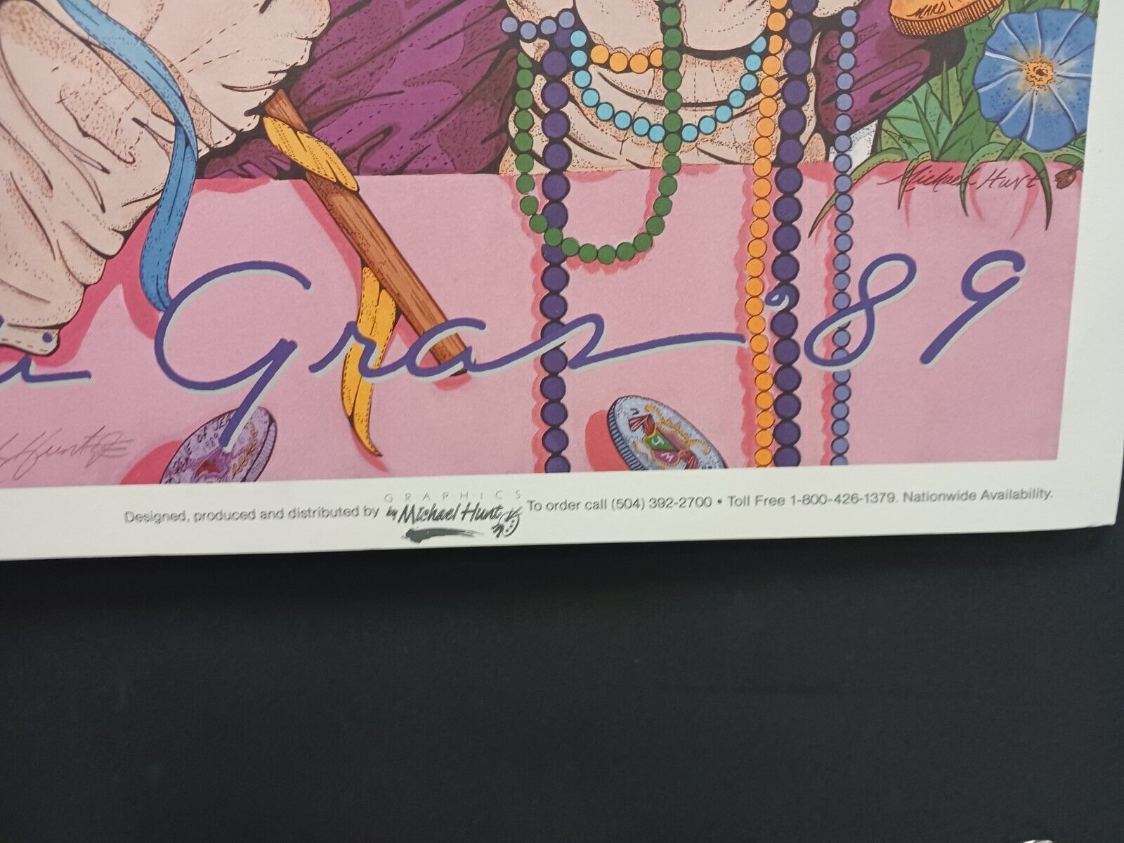 New Orleans Mardi Gras 1989 , AUTOGRAPHED POSTER , ARTIST MICHAEL