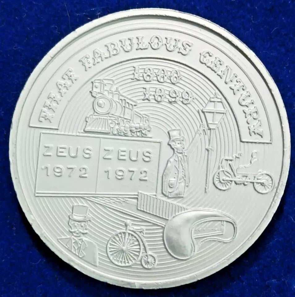 ZEUS 1972 DUAL Aluminum Theme Doubloon New Orleans Mardi Gras Krewe  Doubloon Token Coin Medallion | Mardi Gras Memorabilia and Doubloons