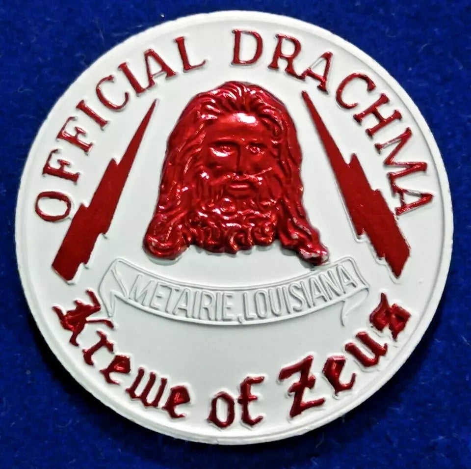 ZEUS 1972 DUAL Aluminum Theme Doubloon New Orleans Mardi Gras Krewe  Doubloon Token Coin Medallion | Mardi Gras Memorabilia and Doubloons