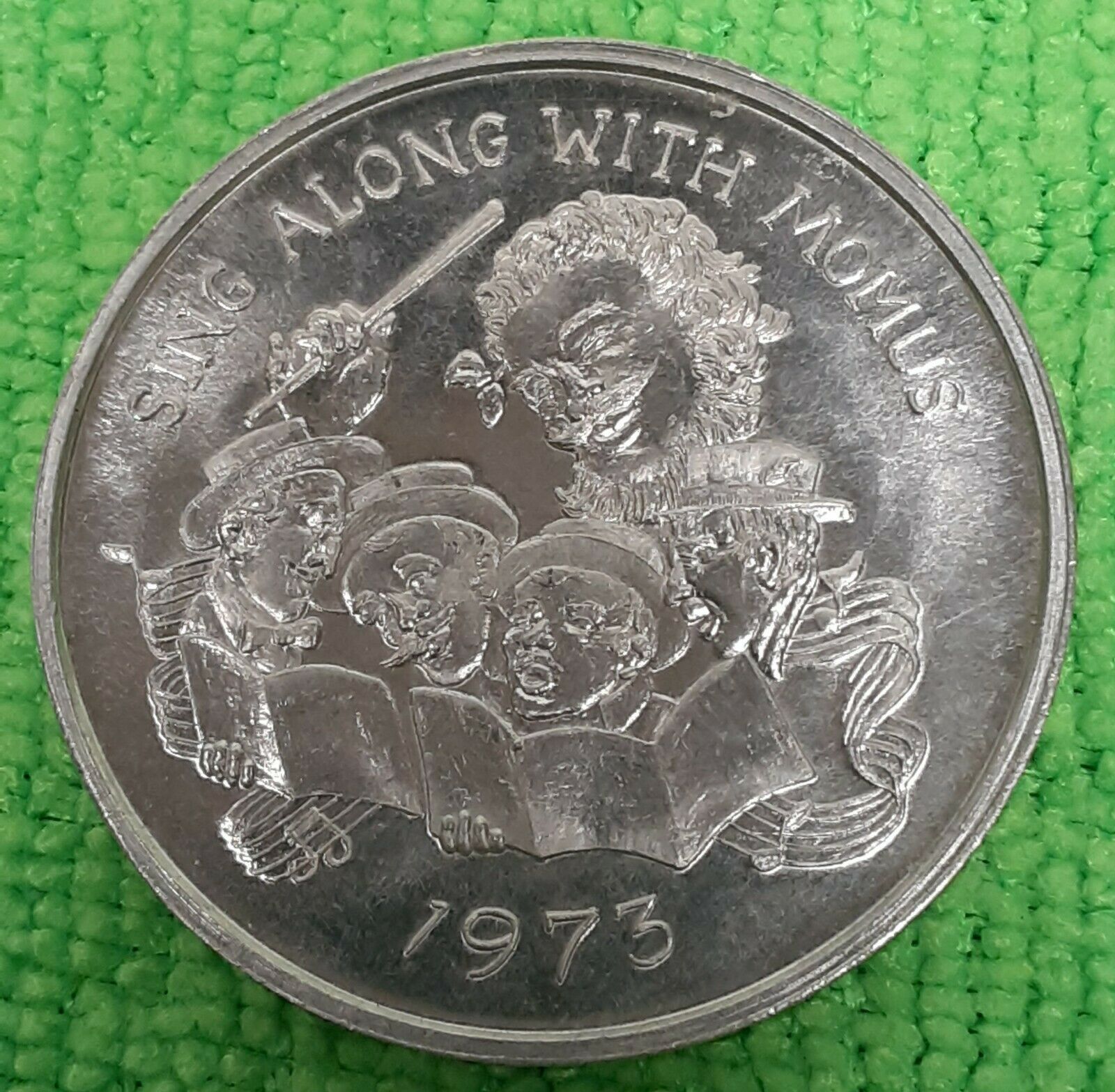 Momus 1973 RARE Aluminum New Orleans Mardi Gras Doublooon NKA LAN3348