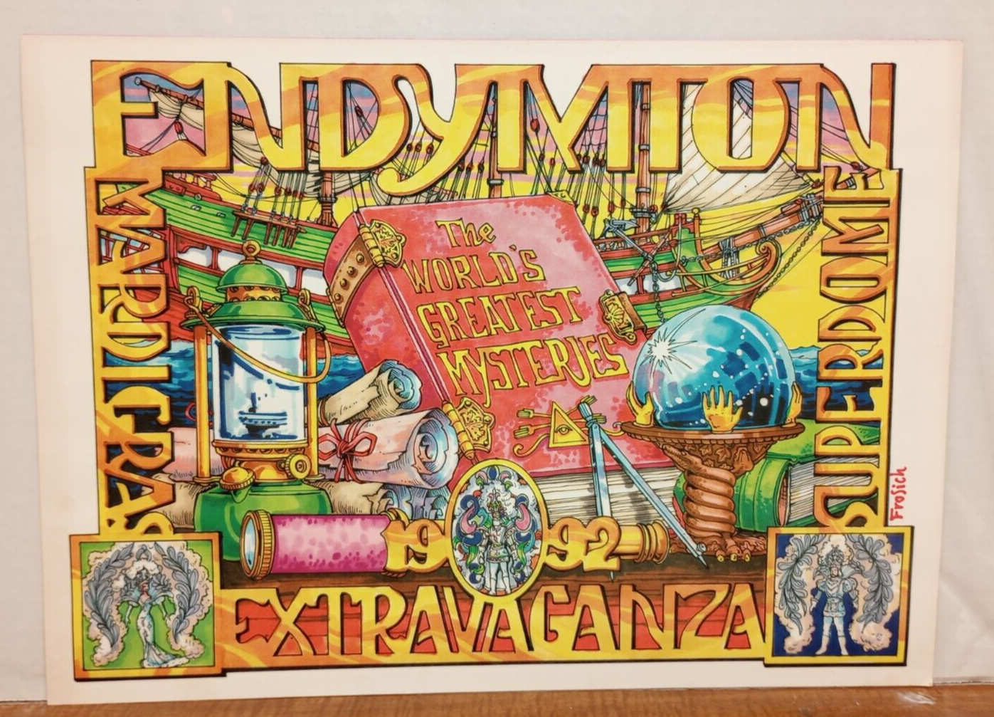 ENDYMION 1992 VINTAGE MARDI-GRAS POSTER , ARTIST FROSICH RAB3118